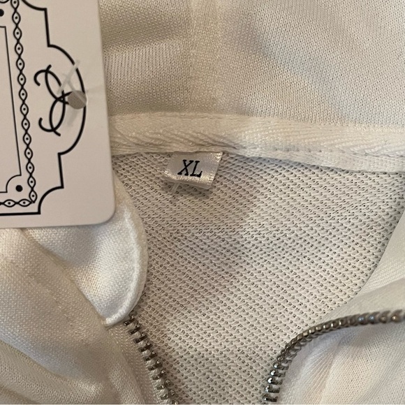 Y2K Nautical ANCHOR Half Zip Hoodie Jacket Pullover Cropped Women's XL Oversized - Picture 11 of 16